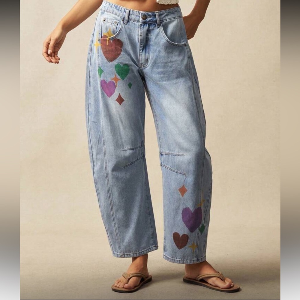 SHEIN Denim Barrel Jeans - NWOT